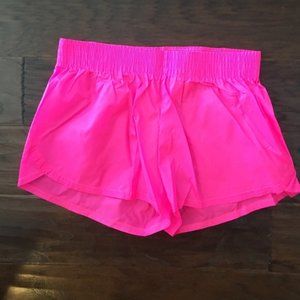 Neon pink rayon soffe shorts